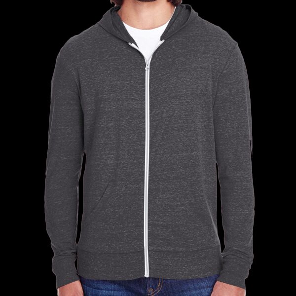 Unisex Triblend Full-Zip Lightweight Hooded Sweatshirt Thumbnail