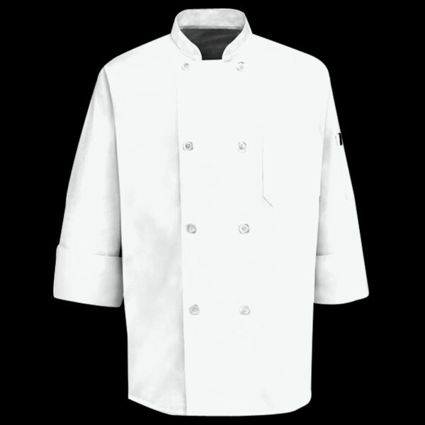 Eight Pearl Button Chef Coat with Thermometer Pocket Thumbnail
