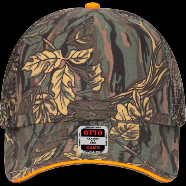 OTTO CAP® Camouflage 6 Panel Low Profile Mesh Back Trucker Hat Thumbnail