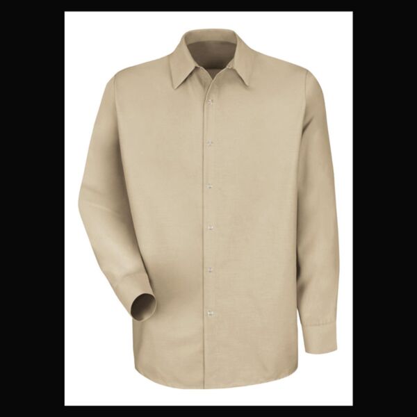 Men's Tall Specialized Pocketless Poplin Long Sleeve Work Shirt Thumbnail