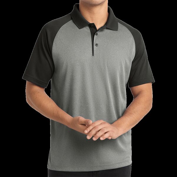Adult RacerMesh Raglan Heather Block Polo Thumbnail