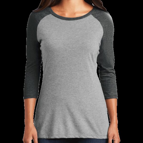 Ladies Tri-Blend 3/4 Sleeve T-Shirt Thumbnail