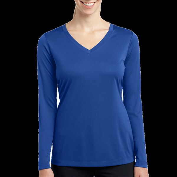 Ladies Long Sleeve Poly T-Shirt Thumbnail